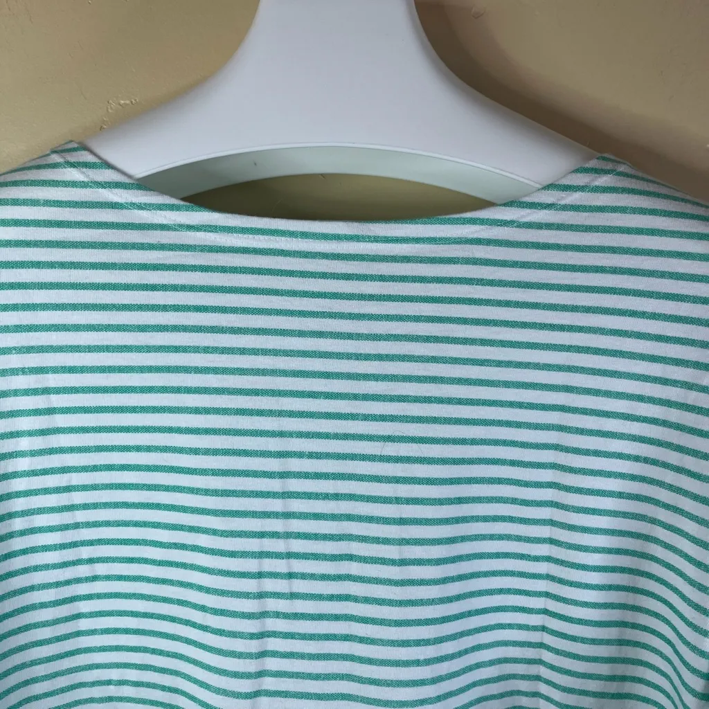 Talbots 2X Color Block Stripes 3/4 Sleeve Turquoise and Blue‎ Comfy Top Travel - Image 2