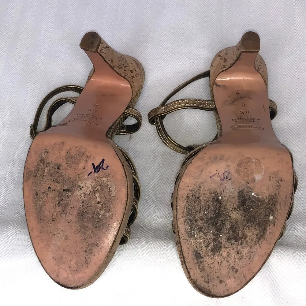 Coach Bronze Strappy Sandal Heels - Image 5
