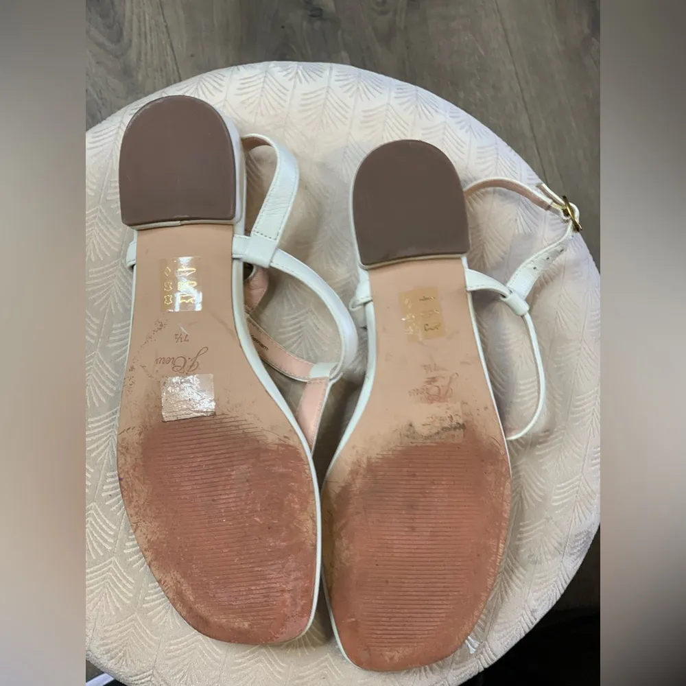 J Crew Elegant Cream Sandals  Size-7.5 - Image 4
