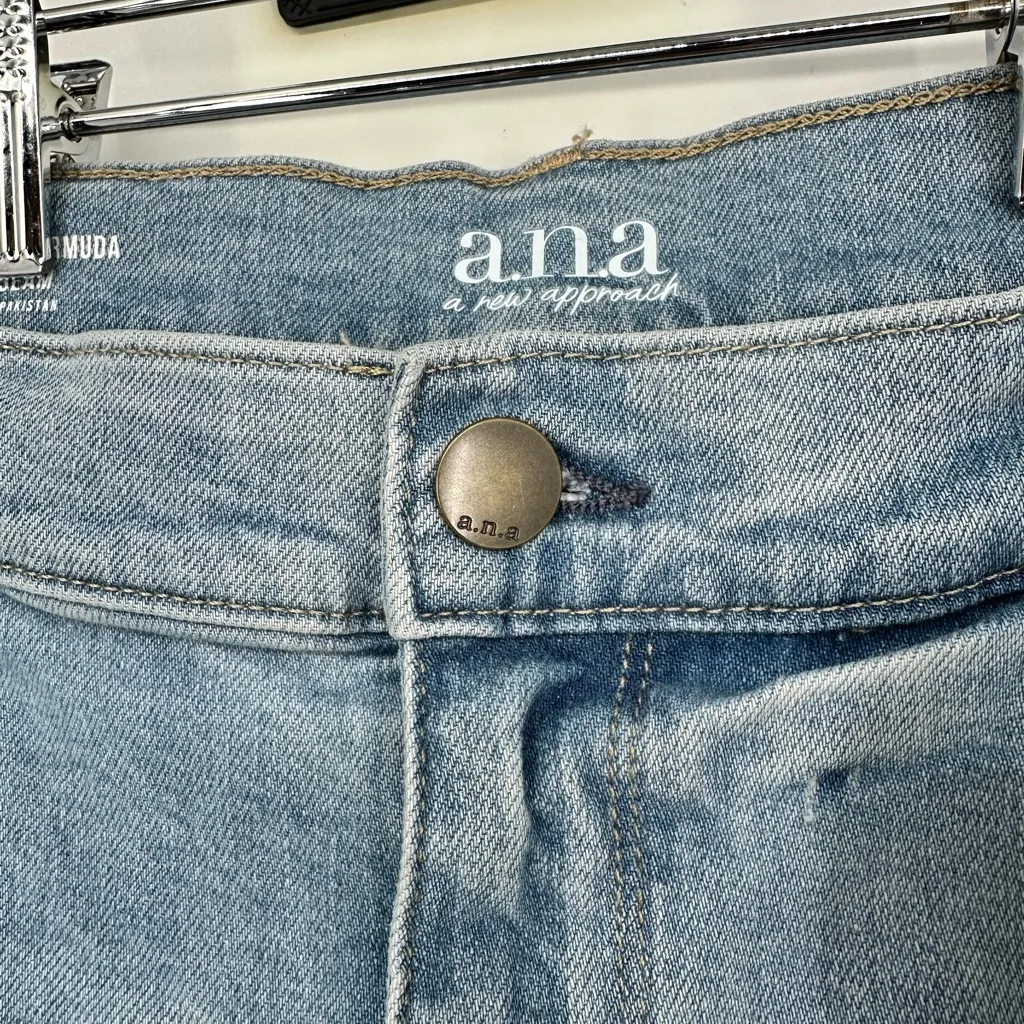 a.n.a High Rise Denim Bermuda Shorts size 18 9” Inseam Medium Blue Wash NWT - Image 3