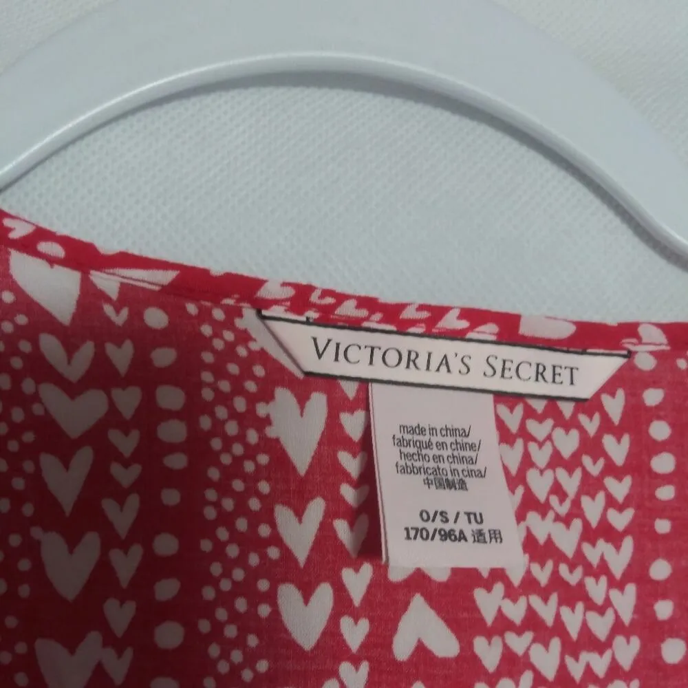 Victoria's Secret Red Heart Tie Waist Tunic Top Cover Up Caftan Size OS - Image 5