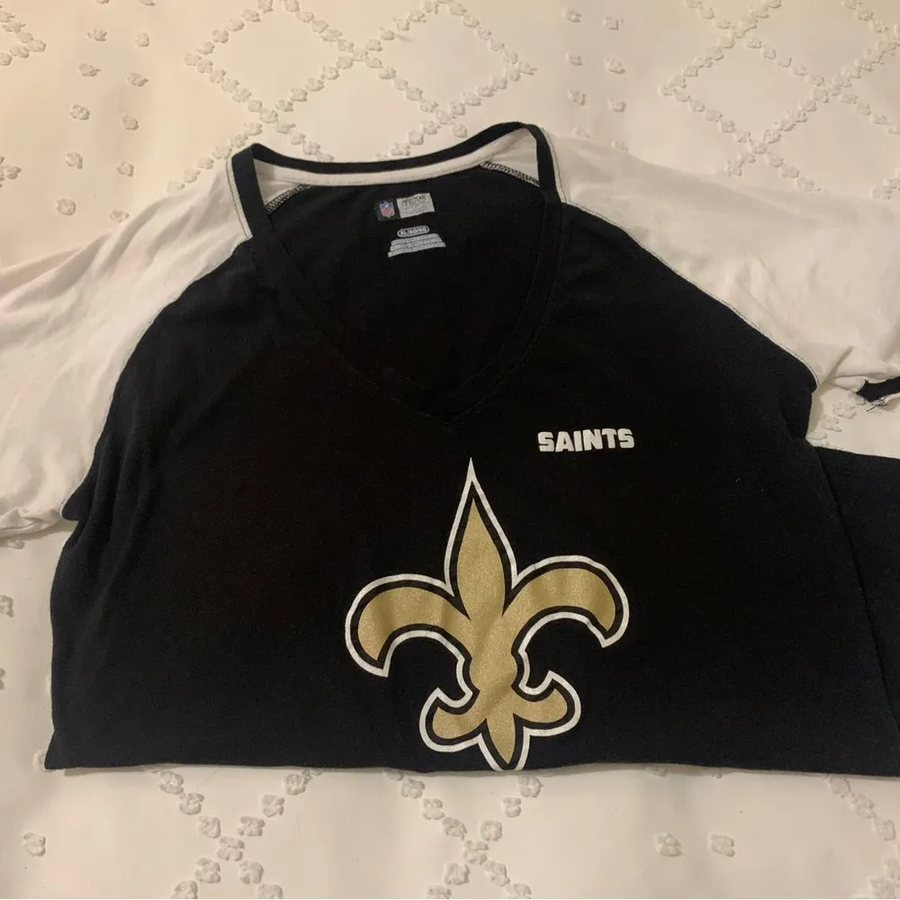 Ladies NFL Team Apparel New Orleans Saints Shirt Size XL Short Sleeve - Image 2