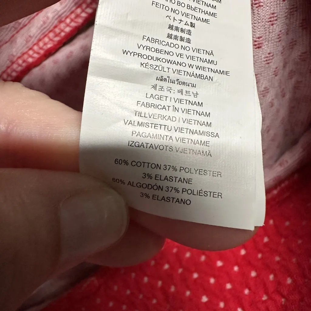 Michael Kors Pants Womens XL Red Polka Dot Textured Slim Fit Stretch Cropped - Image 7