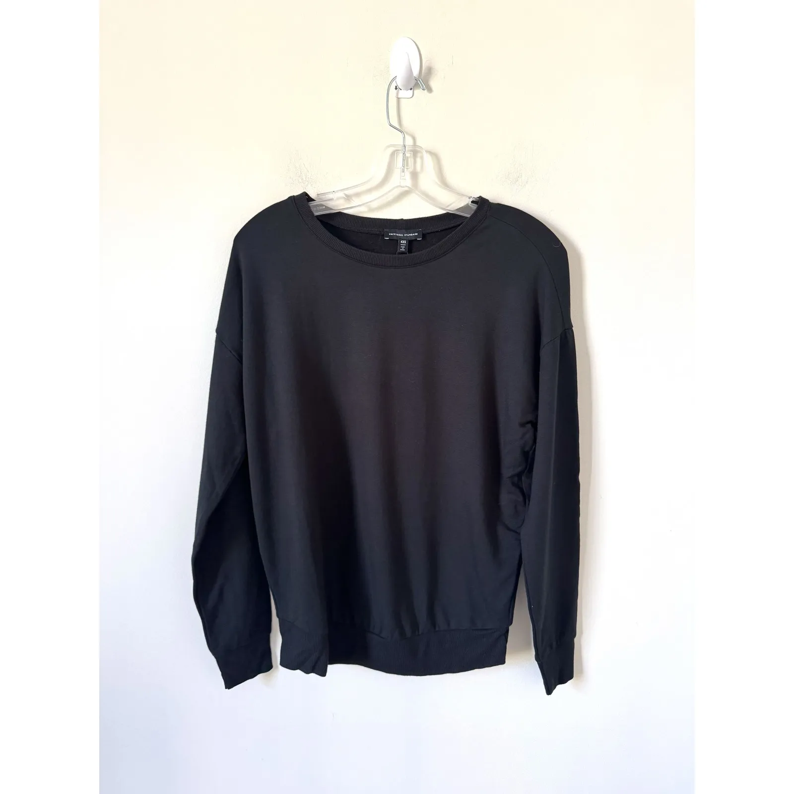 Universal Standard Lightweight Crew Sweatshirt Black Size 4XS (0-00) NEW - Image 2