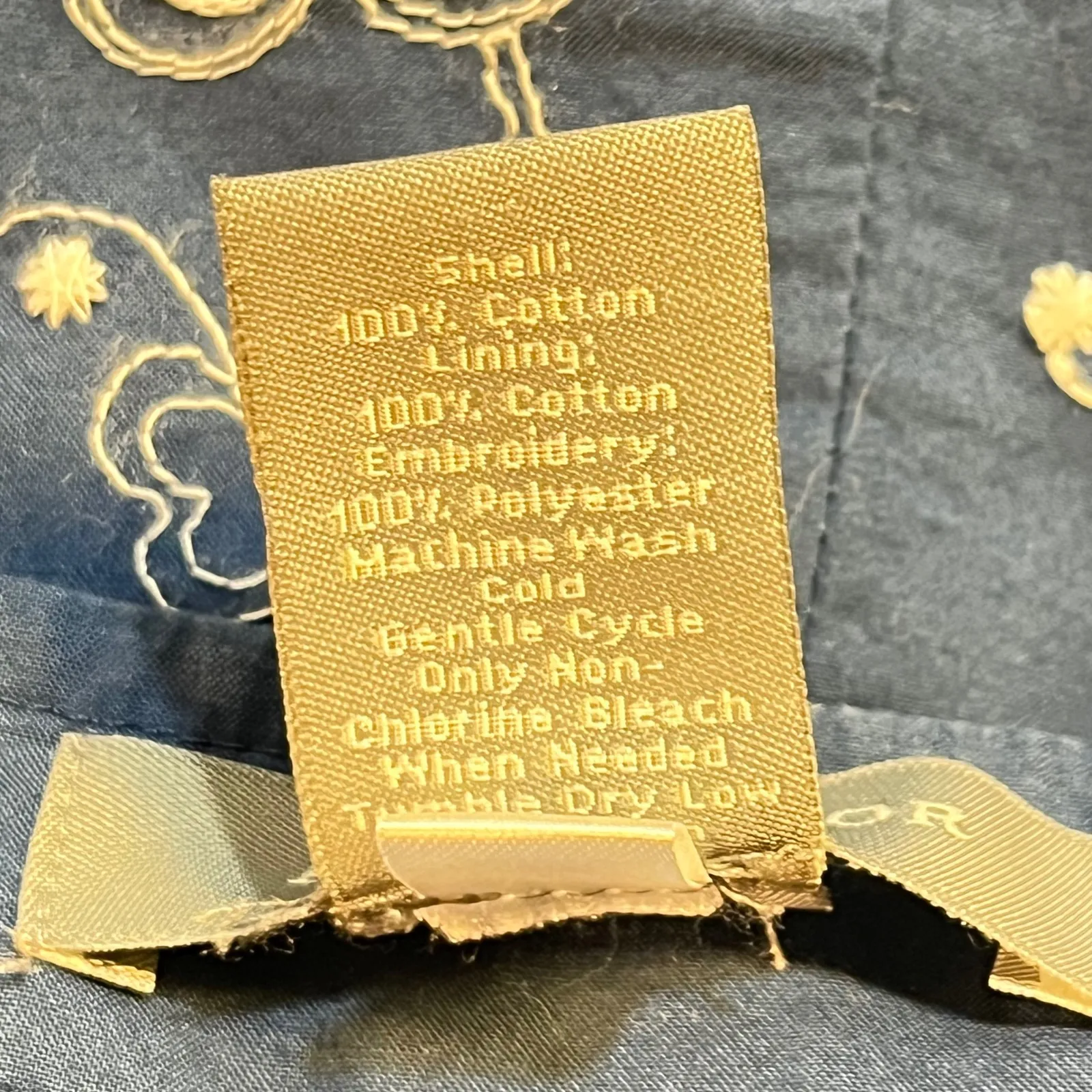 Ann Taylor Factory Women's‎ Blue White Floral Embroidered Lined A-Line Skirt 10 - Image 5