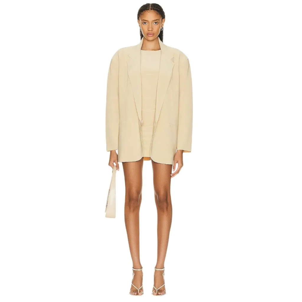 Norma Kamali Sleeveless Pickleball Mini Dress in Sand Medium New Womens - Image 3