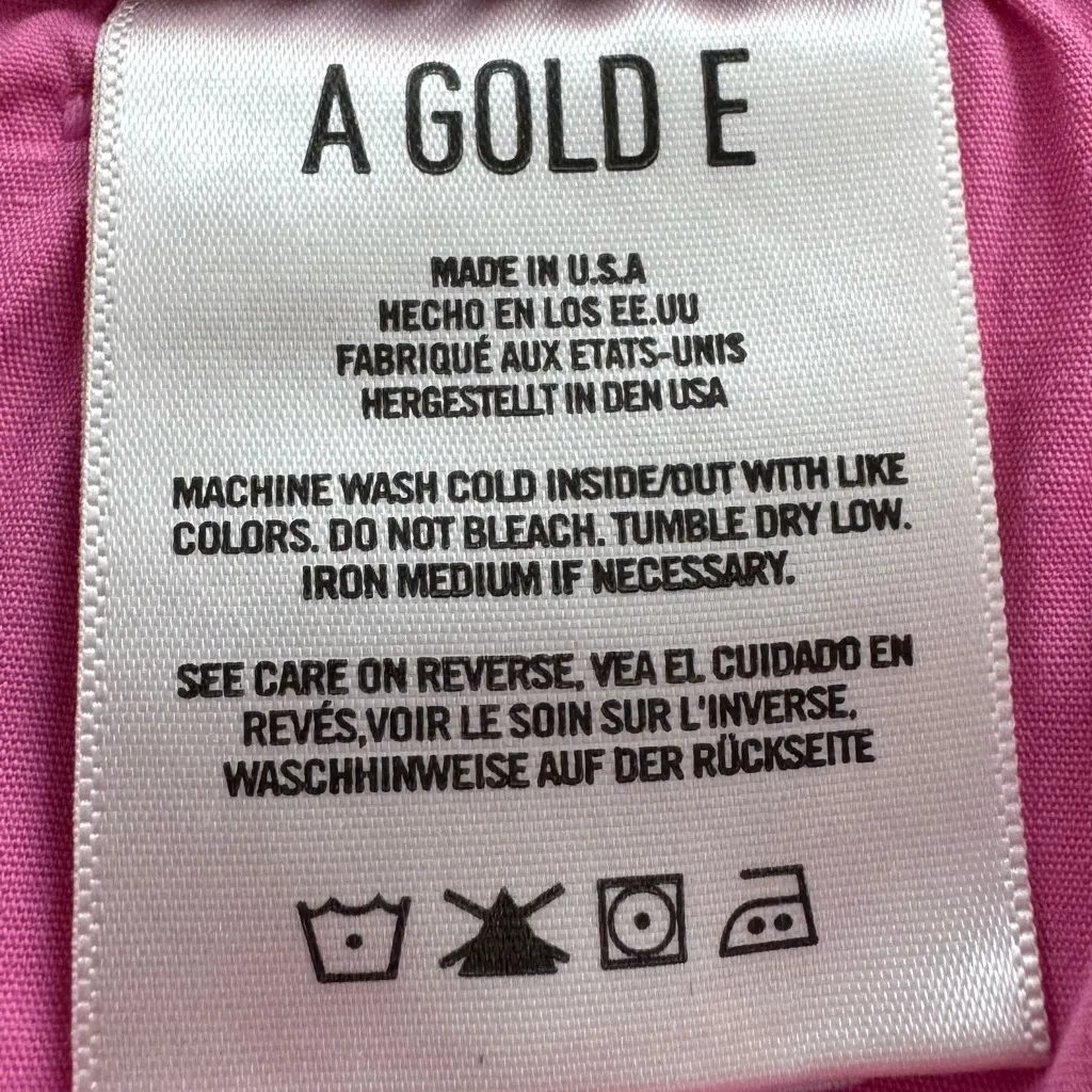 Agolde Vibrant Pink high rise ankle cropped slim skinny Jeans, size 25” Made USA - Image 4