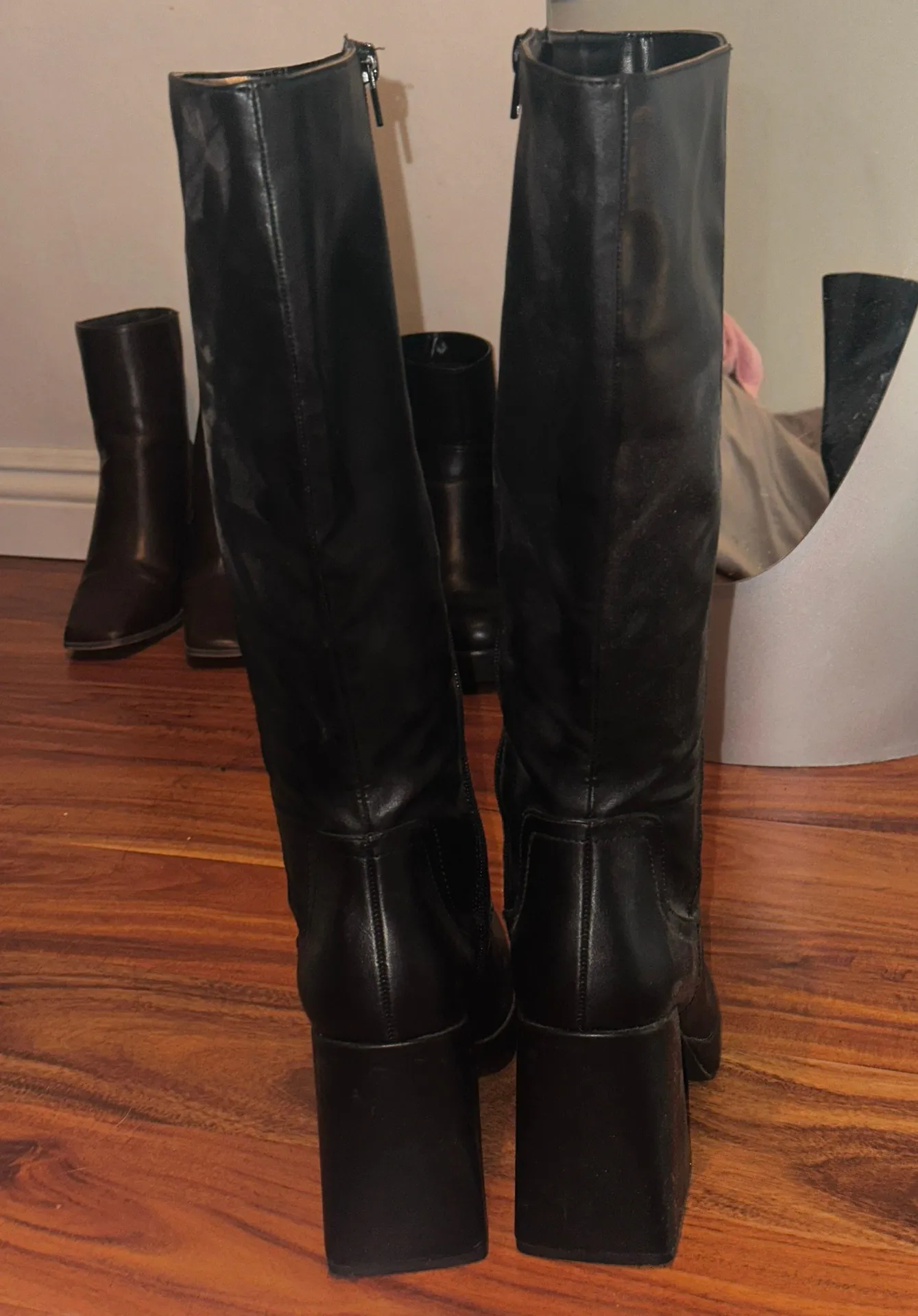 Pull & Bear Black Thigh High Knee Boots - Image 3