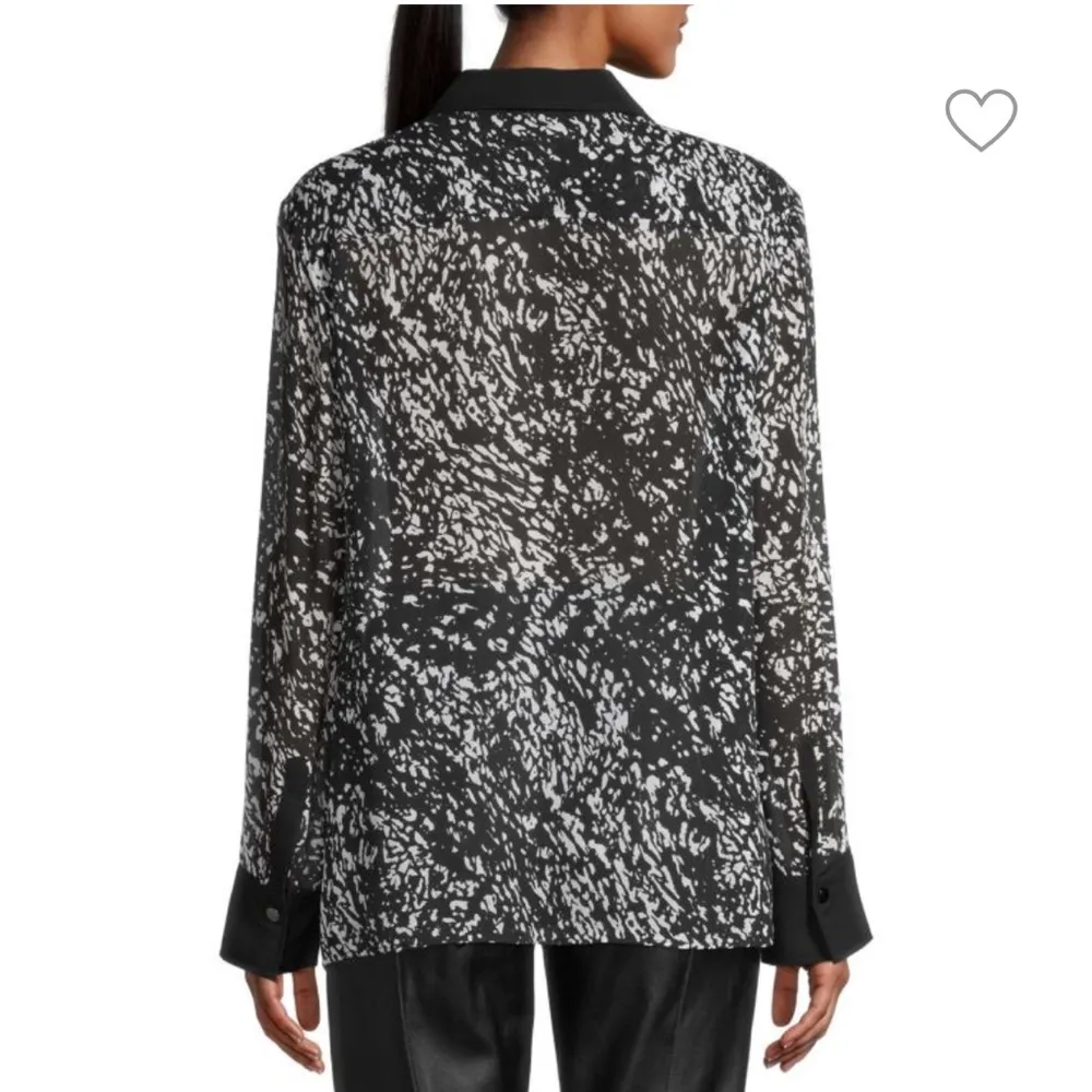 ELIE TAHARI
Silk Abstract Print Shirt, Snap Front, Long Sleeve, Collared - Image 2