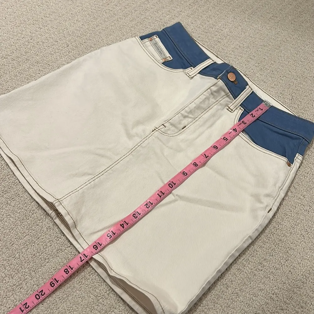 Calvin Klein Denim Color Block Mini Skirt - Image 11