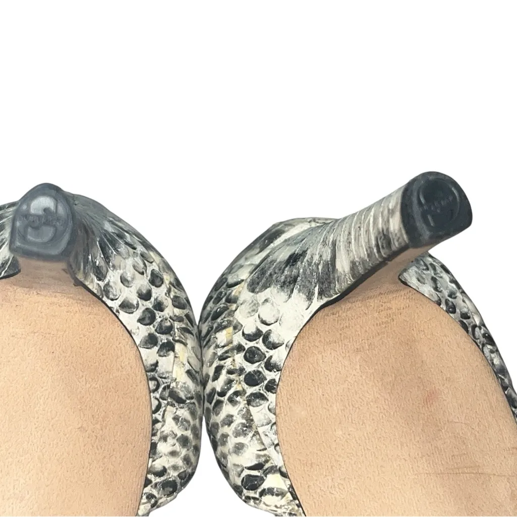 Louise et Cie Snakeskin Heels in Black and Cream - Image 12