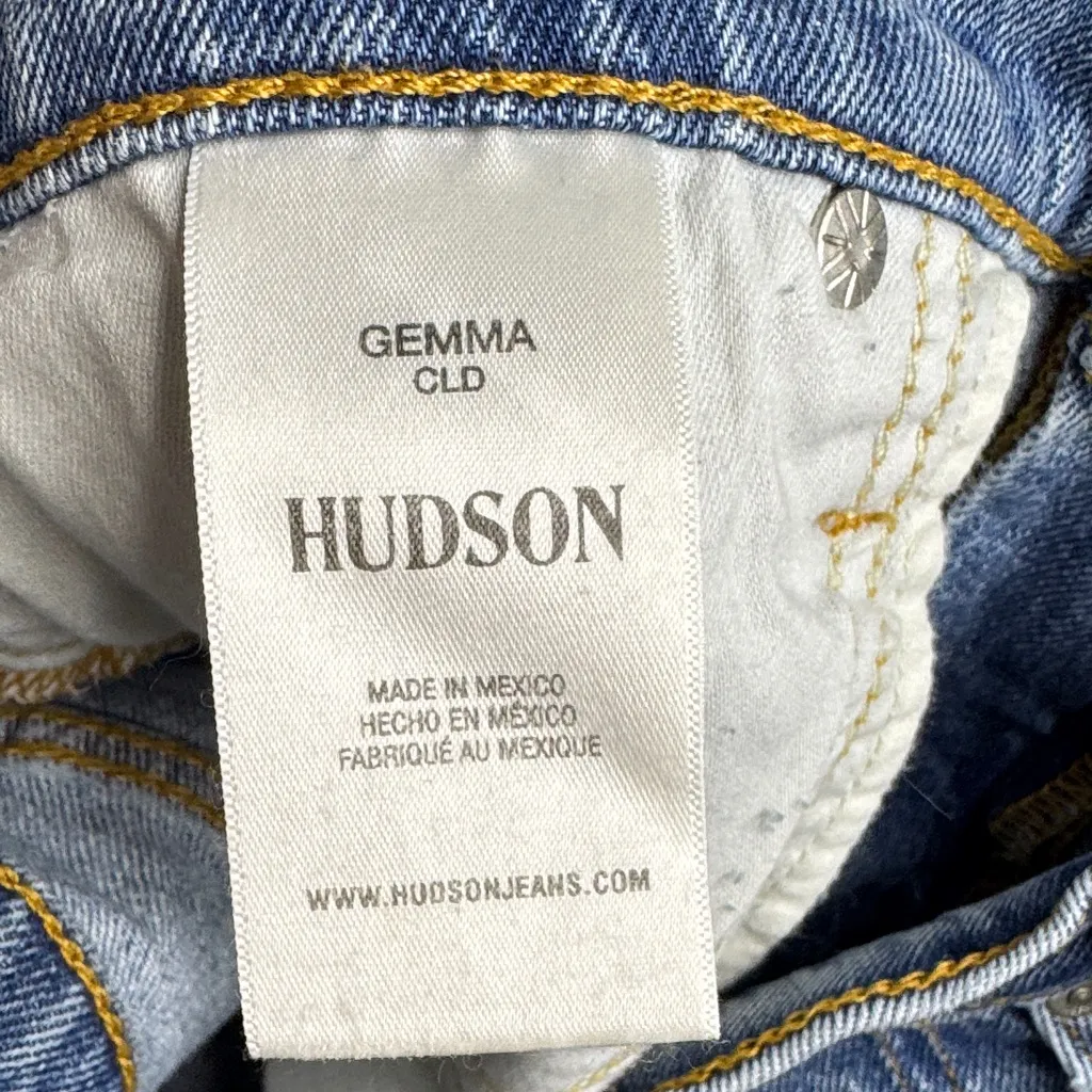 Hudson Jeans Light Blue Distressed Raw Hem Jean Shorts - Image 3