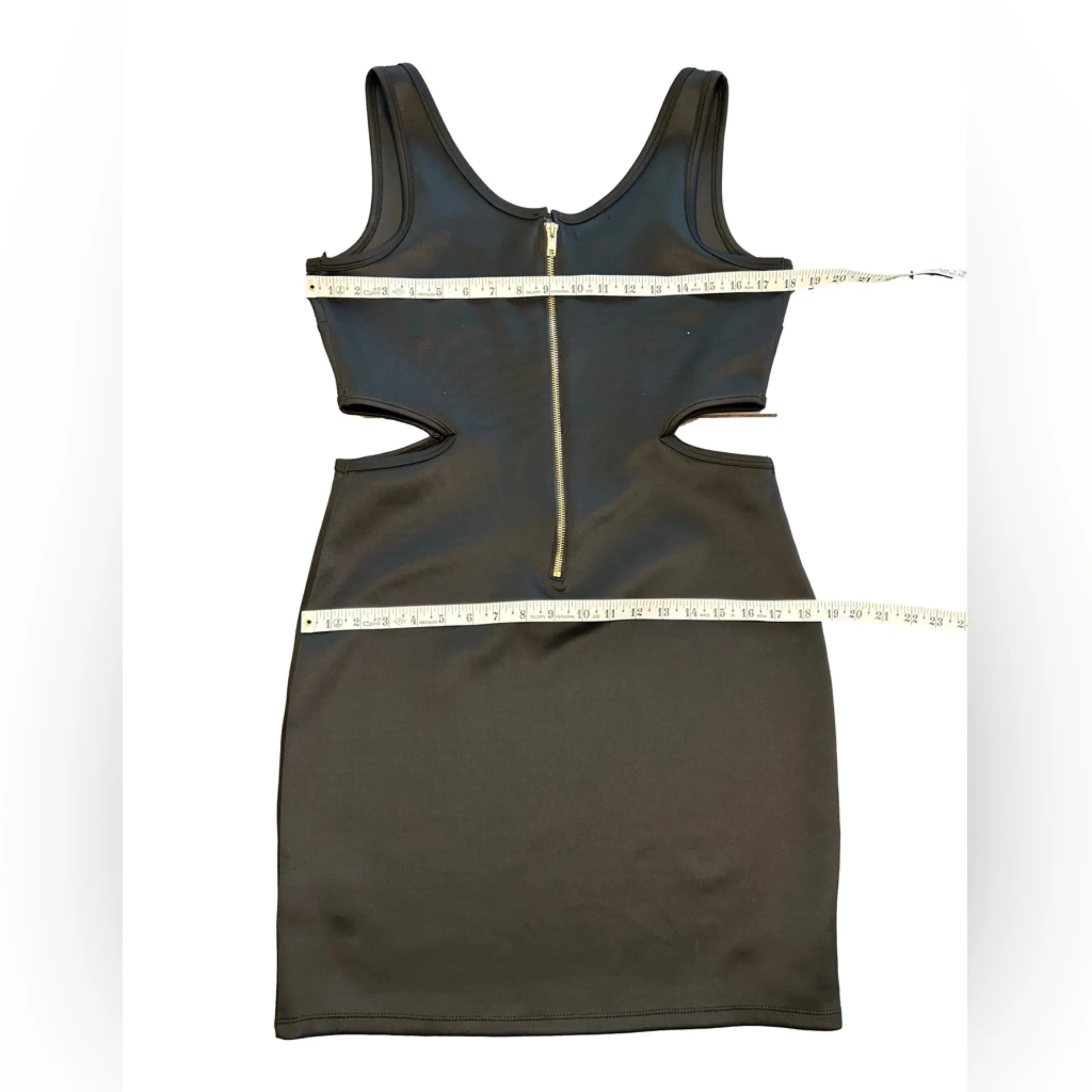 Vintage Y2K dead-stock black BONGO edgy sexy mini dress with side cutouts NWT LG - Image 3