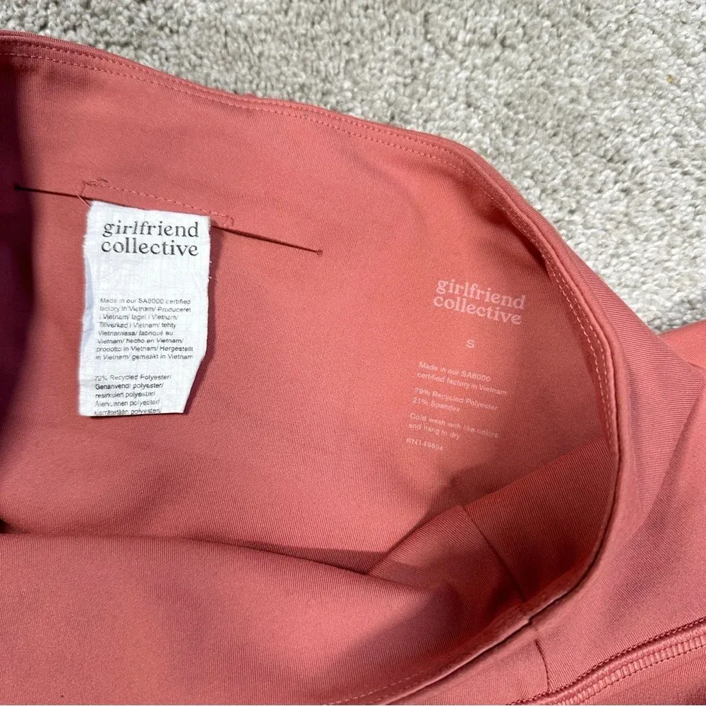 Girlfriend Collective High Rise Bike Short High-Impact Compressive Peach Size S - Image 9
