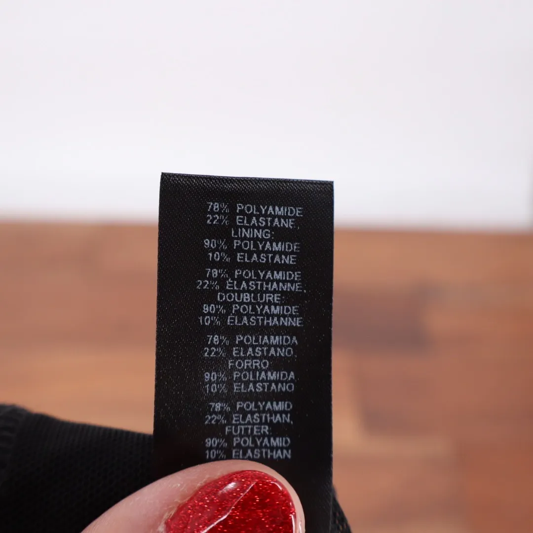 ASOS DESIGN Black Plunge V Neck Bikini Top Bra Swimwear Size US 12 - Image 3