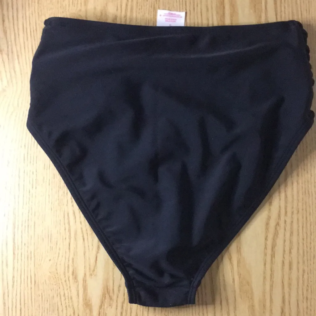 New Swimsuit Bikini Bottoms Strappy High Waist Super Sexy Black Size Small - Image 4