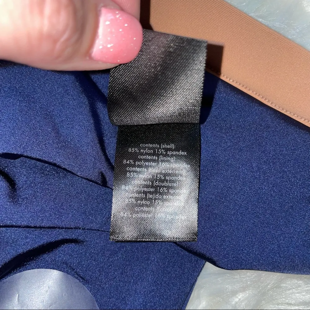 NWOT Onia Bikini Bottom Navy Blue Tan Size Large - Image 4