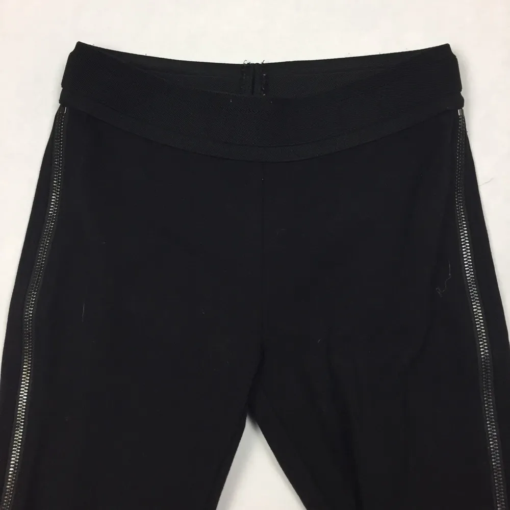 BCBGMaxAzria Side Zipper Pull On‎ Cropped Legging Black Stretchy Casual - Image 2