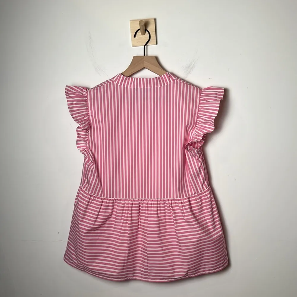 Draper James Women’s Penelope Top in Crisp Cotton Pink and White Stripe S - Image 5