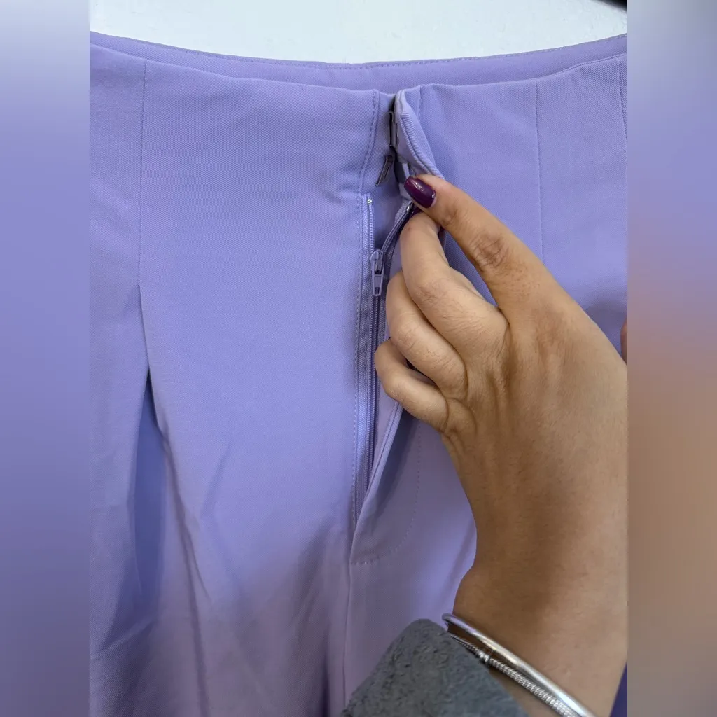 Women’s Lavender Wide Leg Pants High Rise Pleated New With Tags Size 12 - Image 5