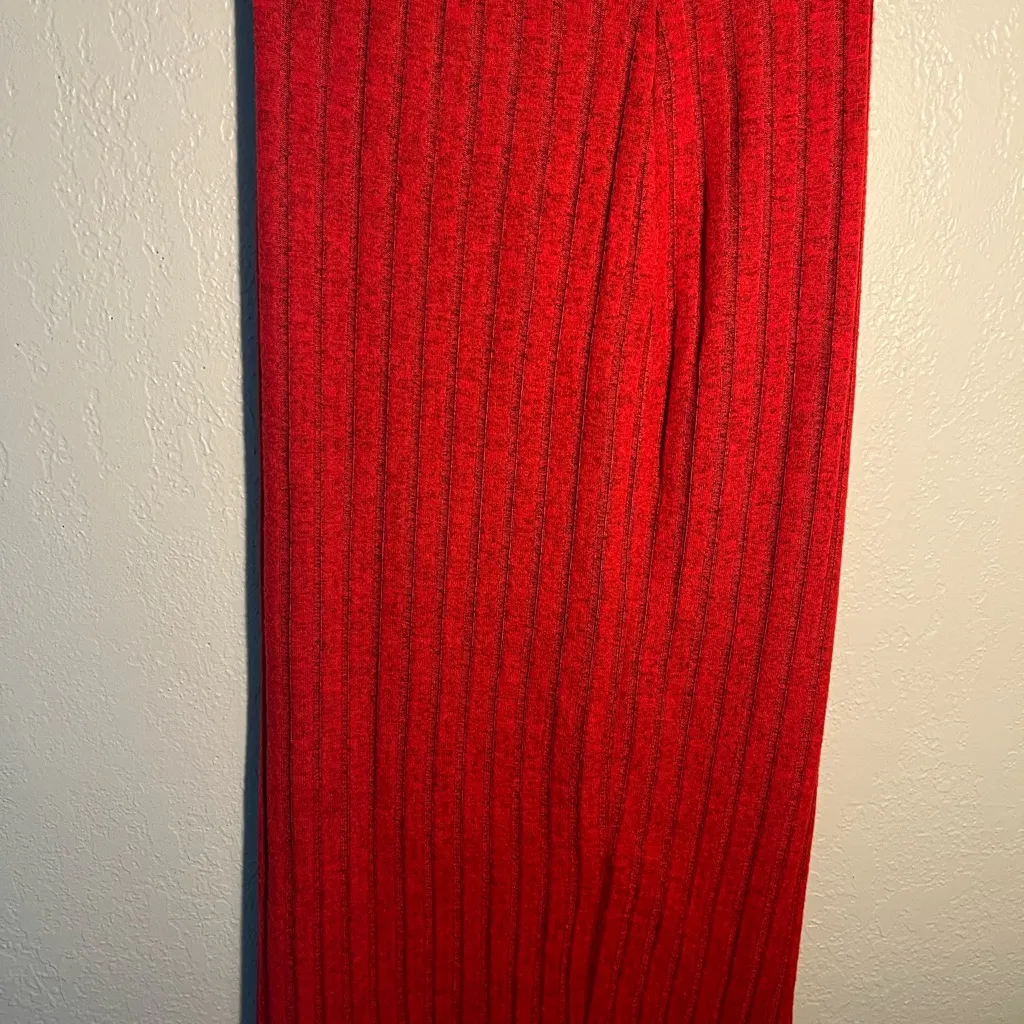 SHEIN Red Maxi/Midi Ribbed Pencil Skirt SZ XS Casual Flowy - Image 2