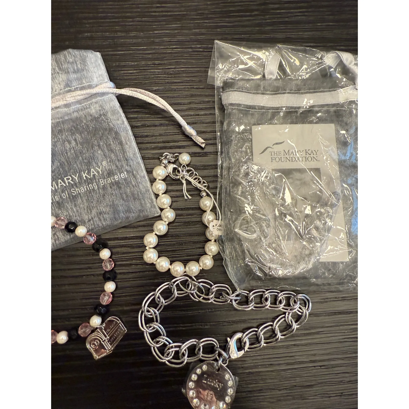 NEW Mary Kay Bundle of (3) Bracelets MK Foundation Pearls of Sharing Assortment Silver - Image 3