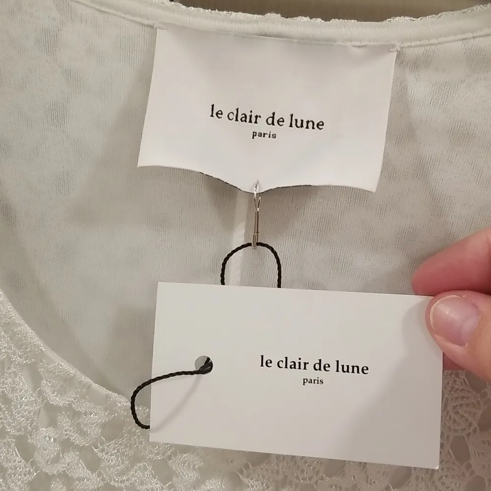 💕LE CLAIR DE LUNE PARIS💕 French Lace Silk Long Sleeve Dress ~ White NWT - Image 7