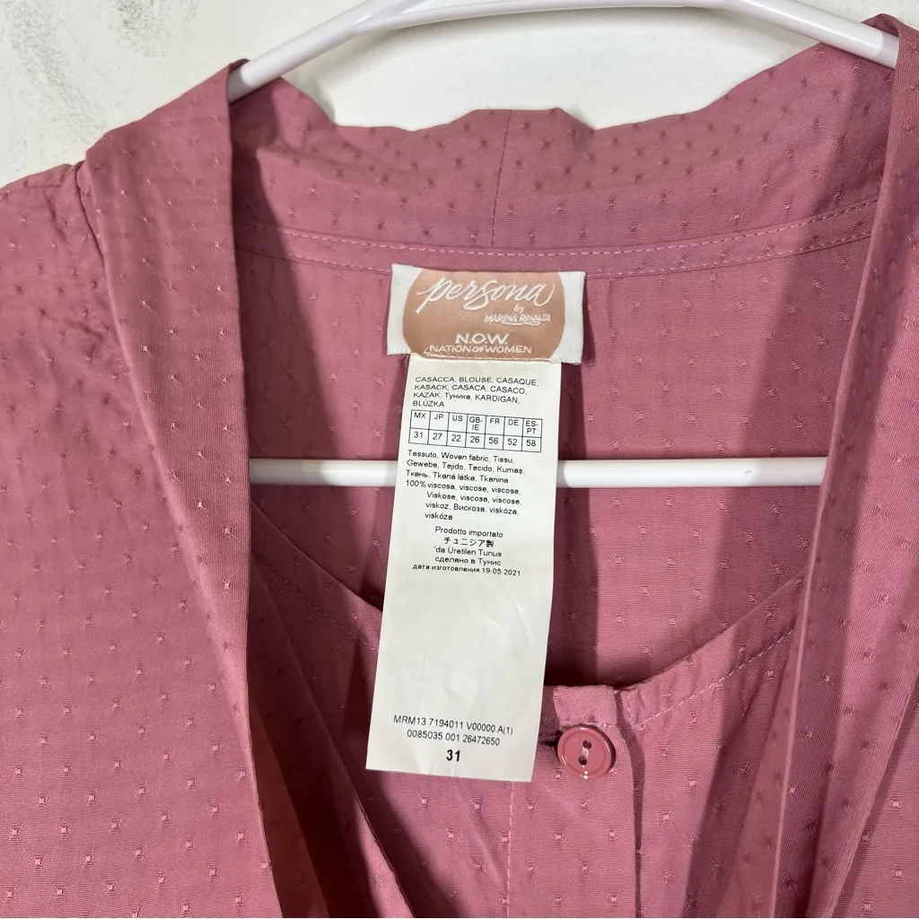 Marina Rinaldi Persona Tunic Blouse Size US 22 Pink - Image 8
