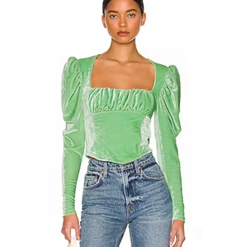 NWT Free People X REVOLVE Hold Me Velvet Top in‎ Sage Brush Size Extra Small - Image 8