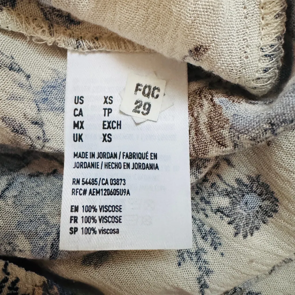 AMERICAN EAGLE OUTFITTERS Dress Cold Shoulder Blue Floral Boho Long Sleeve XS - Image 7