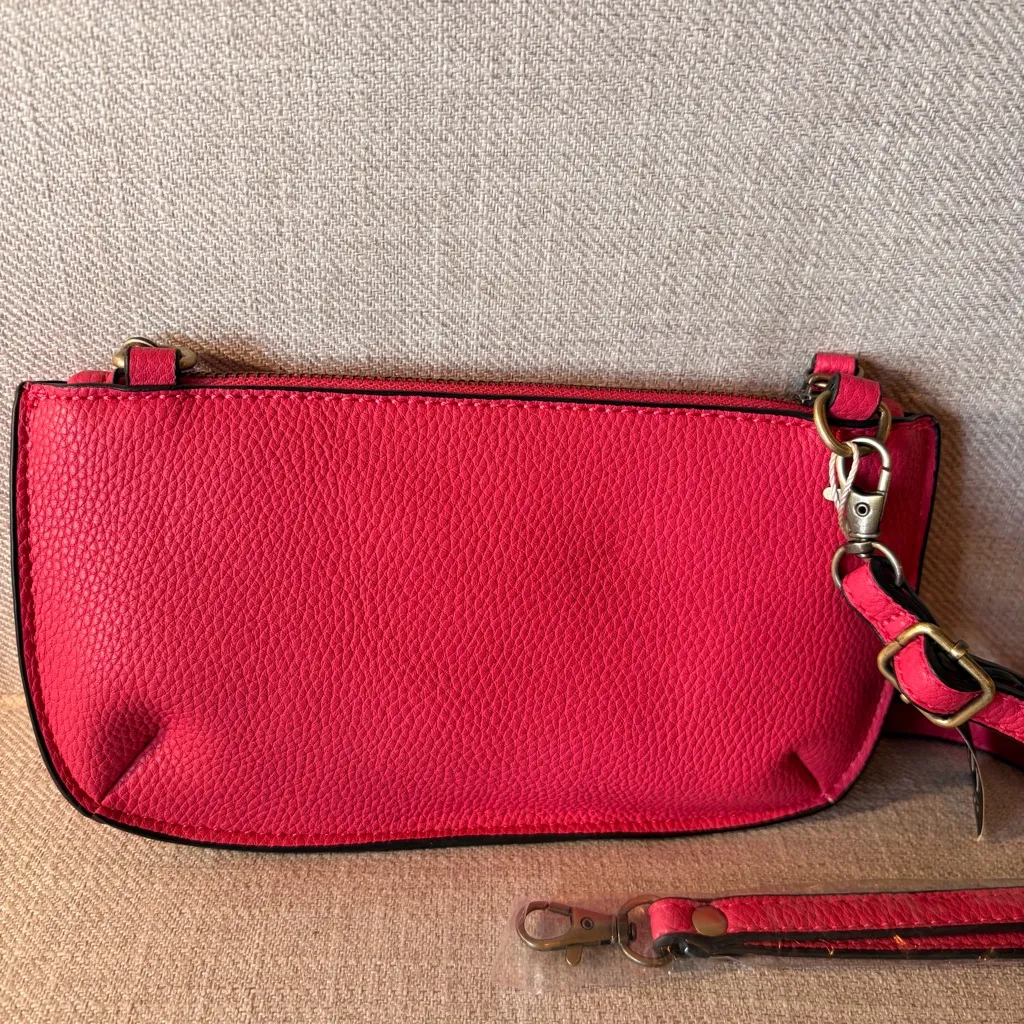 Joy Susan Pink Faux Leather Convertible Crossbody and Wristlet NEW WITH TAGS - Image 4