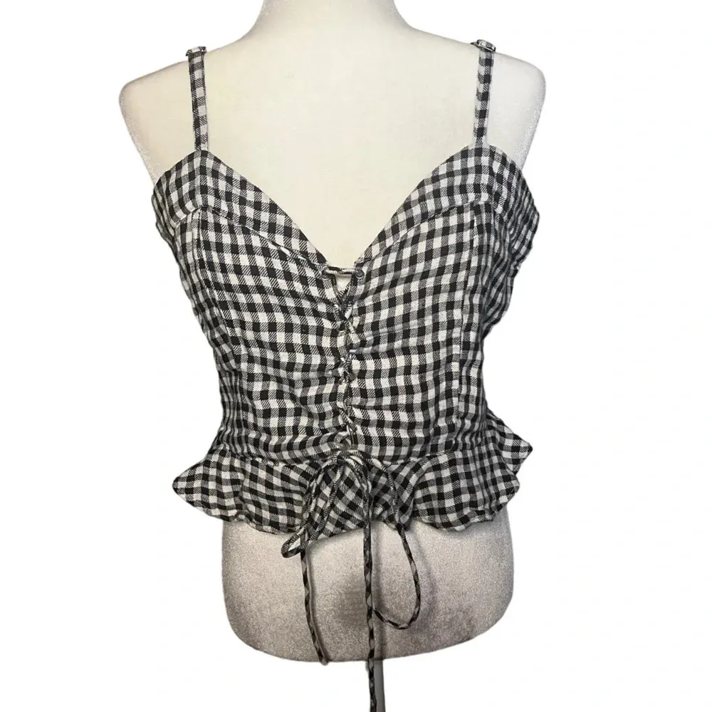 Lovers + Friends Stacey Gingham Tank M Revolve Linen - Image 2