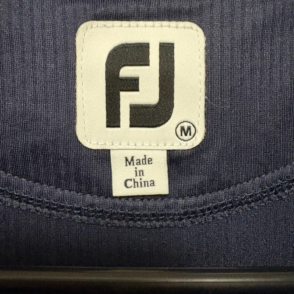 FootJoy Navy Sleeveless Golf Polo‎ Shirt Size Medium - Image 3