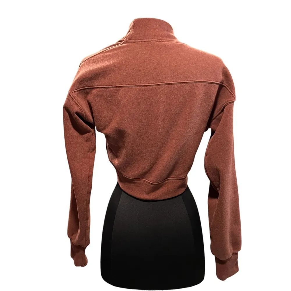 Athleta Brown Fleece Retroplush Wrap Shrug size XXS - Image 5