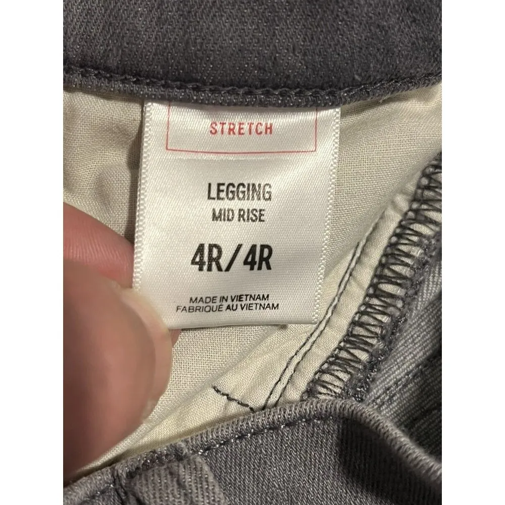Express Jeans Womens Size 4R Gray Med Rise Skinny Stretch Leggings Shaping - Image 6
