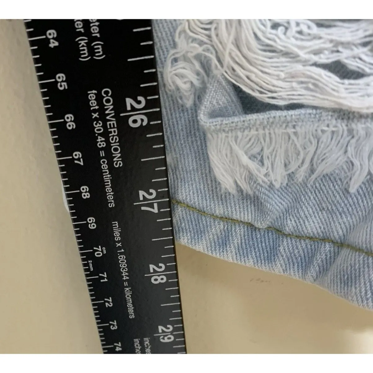 SHEIN Women's Size S Solid Light Blue Denim Distressed Stretch Casual Jeans - Image 5