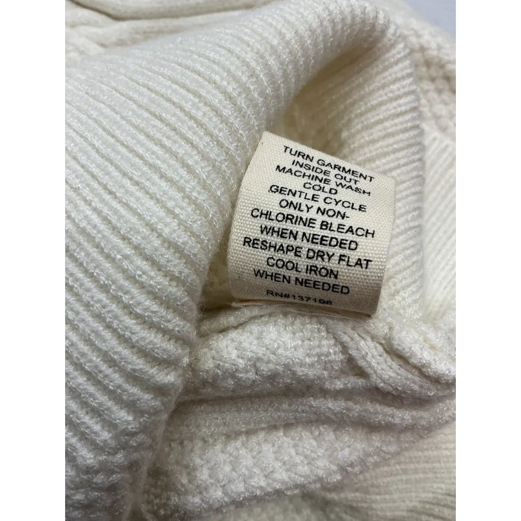 Womans Marled Sweater XL Cream Cable Knit Pullover Long Sleeve - Image 5
