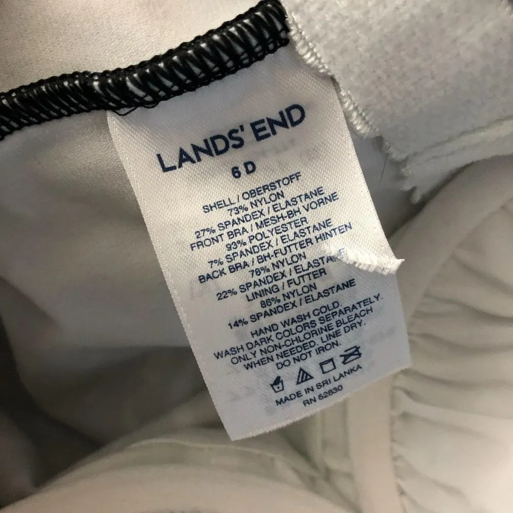 Lands End Swim Tankini Top Underwire Bra Black 6 D - Image 3