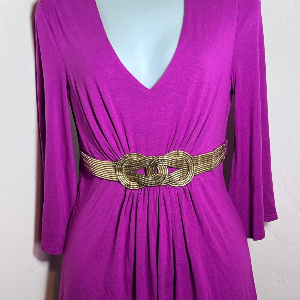 Cache Tunic Top Size Small Pink Magenta Embellished Fancy Buckle - Image 3