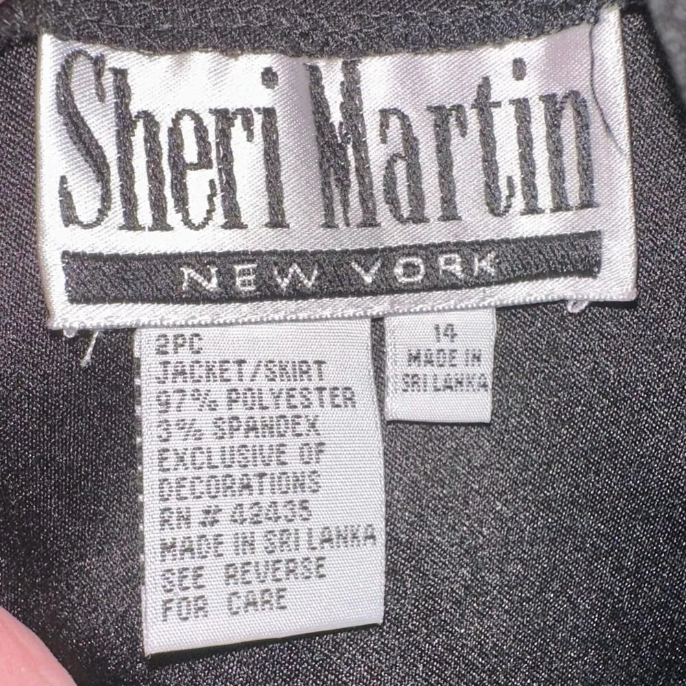 Sheri Martin New York Black Suede Pencil Skirt Size 14 Midi Career Classic Chic - Image 3