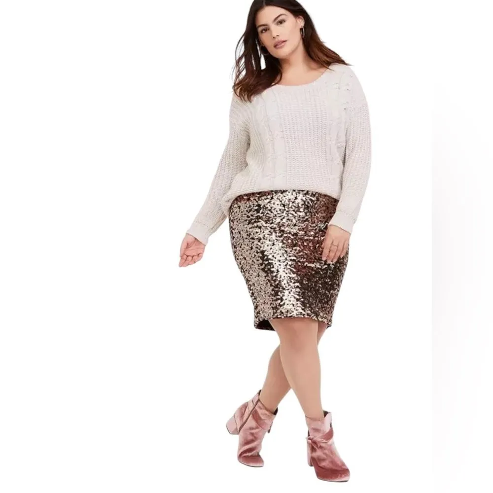 Torrid Sequin Mini Skirt Gold Champagne Metallic Womens Size 4X New With Tags - Image 5