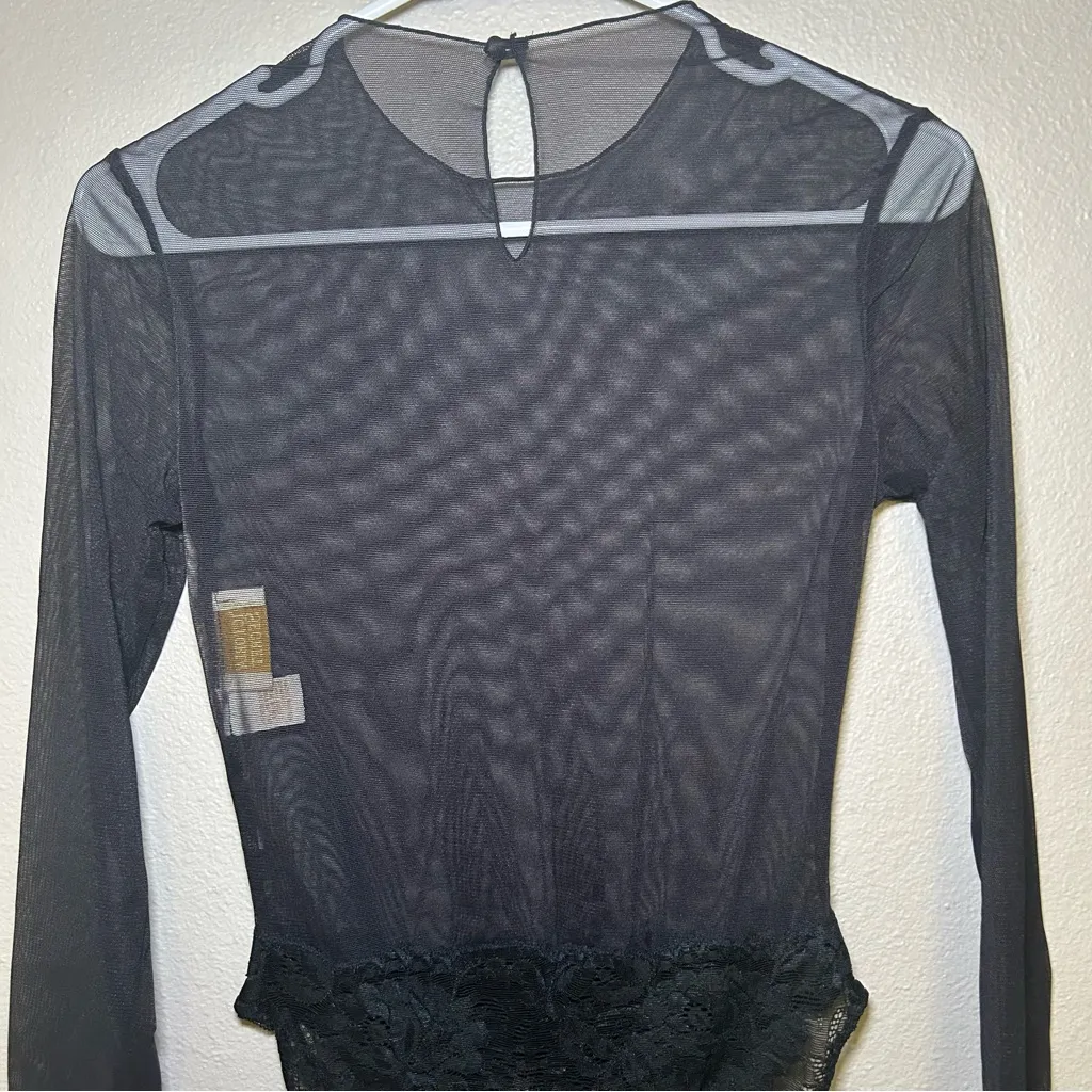Victoria’s Secret Vintage Gold Label Black Mesh Lace Bodysuit Women’s size small - Image 6