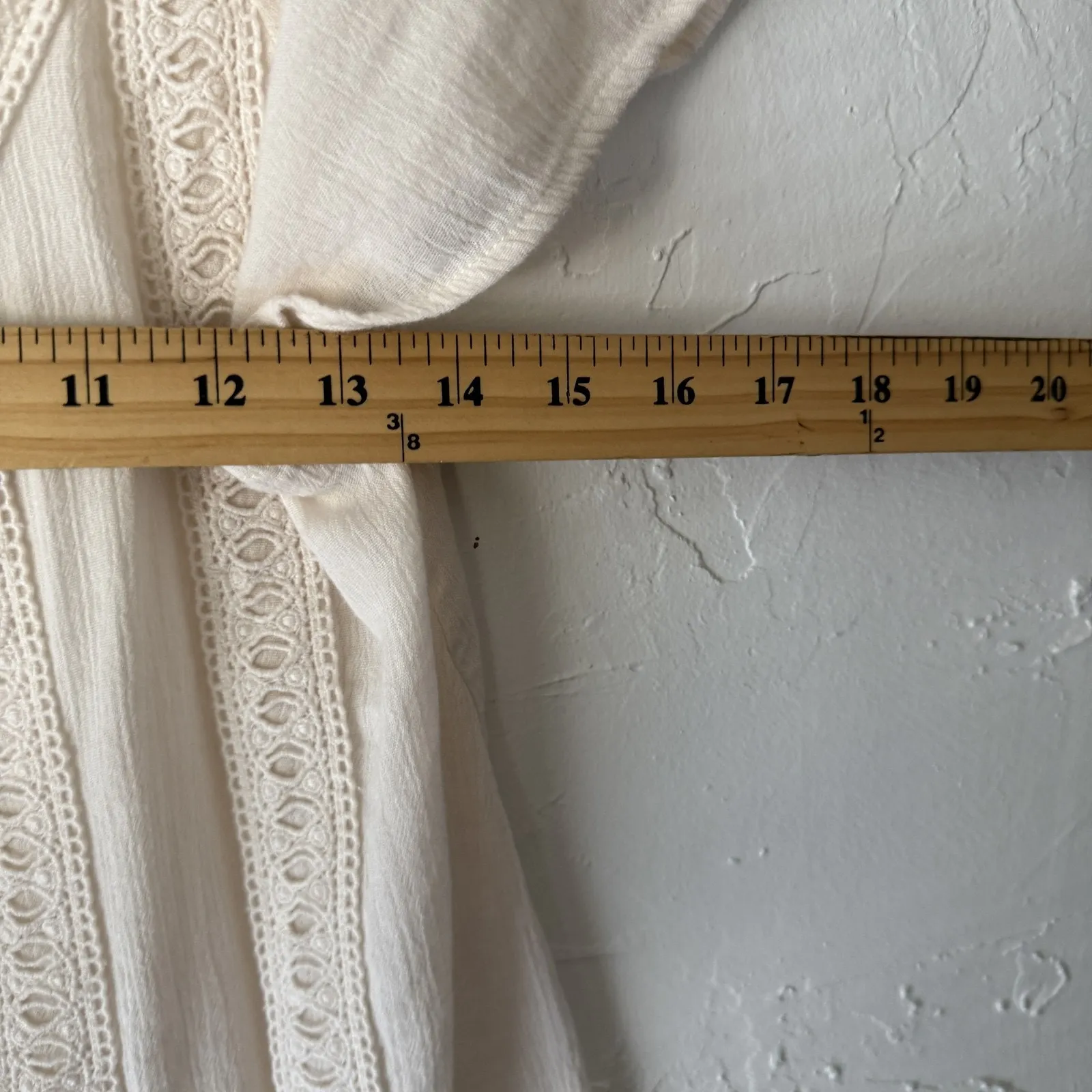 Hollister‎ Shirt XS White Boho Crochet Lace Peasant Blouse Top Coquette Festival - Image 6