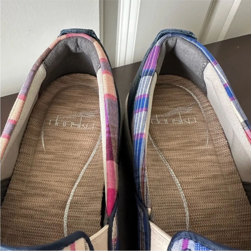 Dansko Women’s Belle Madras Plaid Canvas Slip On Comfort Sneakers Shoes Size 9.5 - Image 9