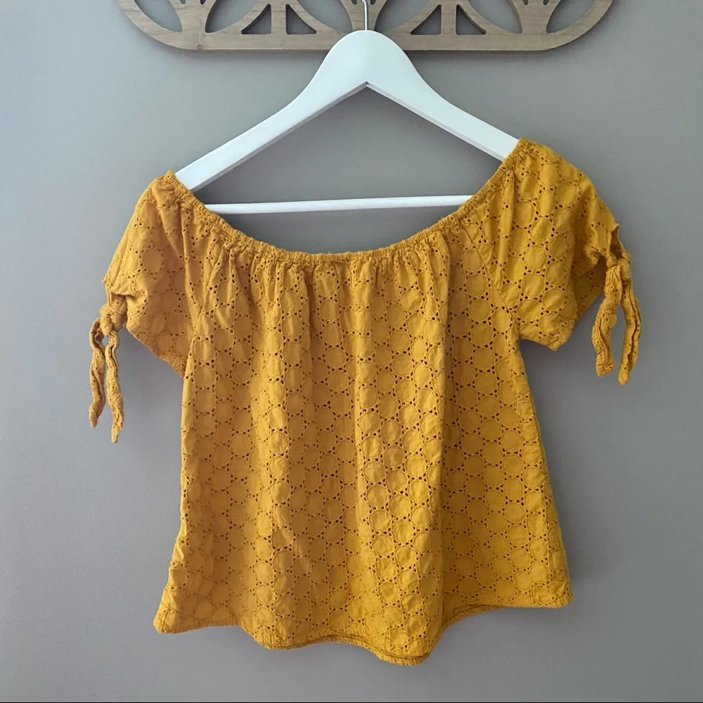 Universal Threads Universal Thread Off The Shoulder Blouse Yellow Sz Medium - Image 5