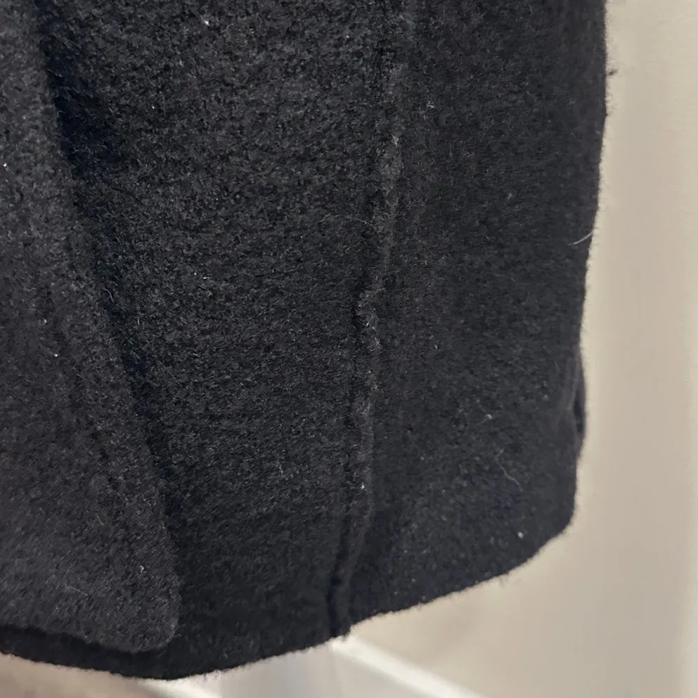 J. Crew Black Daphne Italian Boiled Wool Top Coat Sz 2 Old Money Preppy Heritage - Image 9