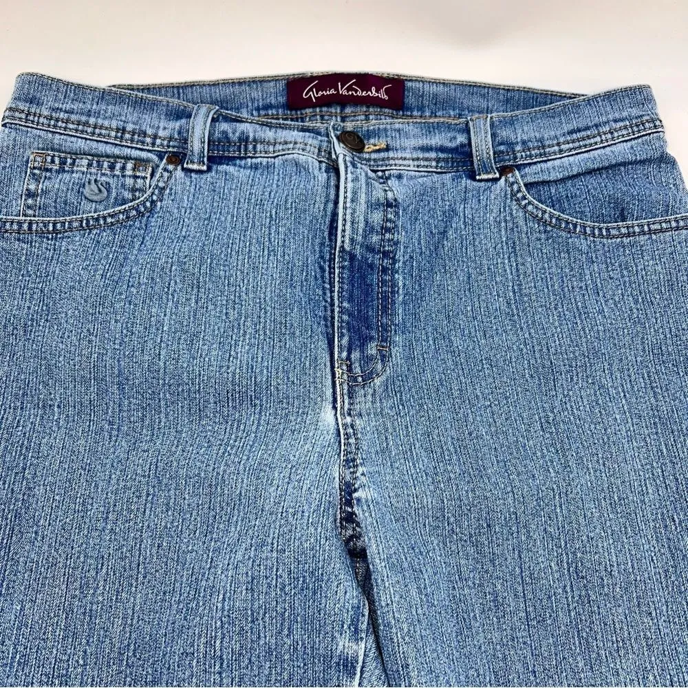 Gloria Vanderbilt Medium Wash Straight Leg High Rise Mom Denim Jeans-Size W34 - Image 7