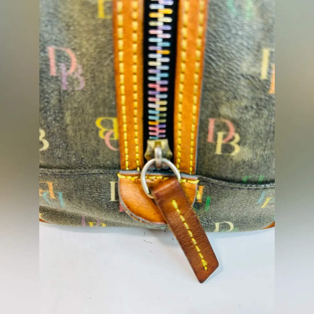 Vintage Y2K Dooney & Bourke Rainbow Signature Mini Bowler Bag in Black - Image 9