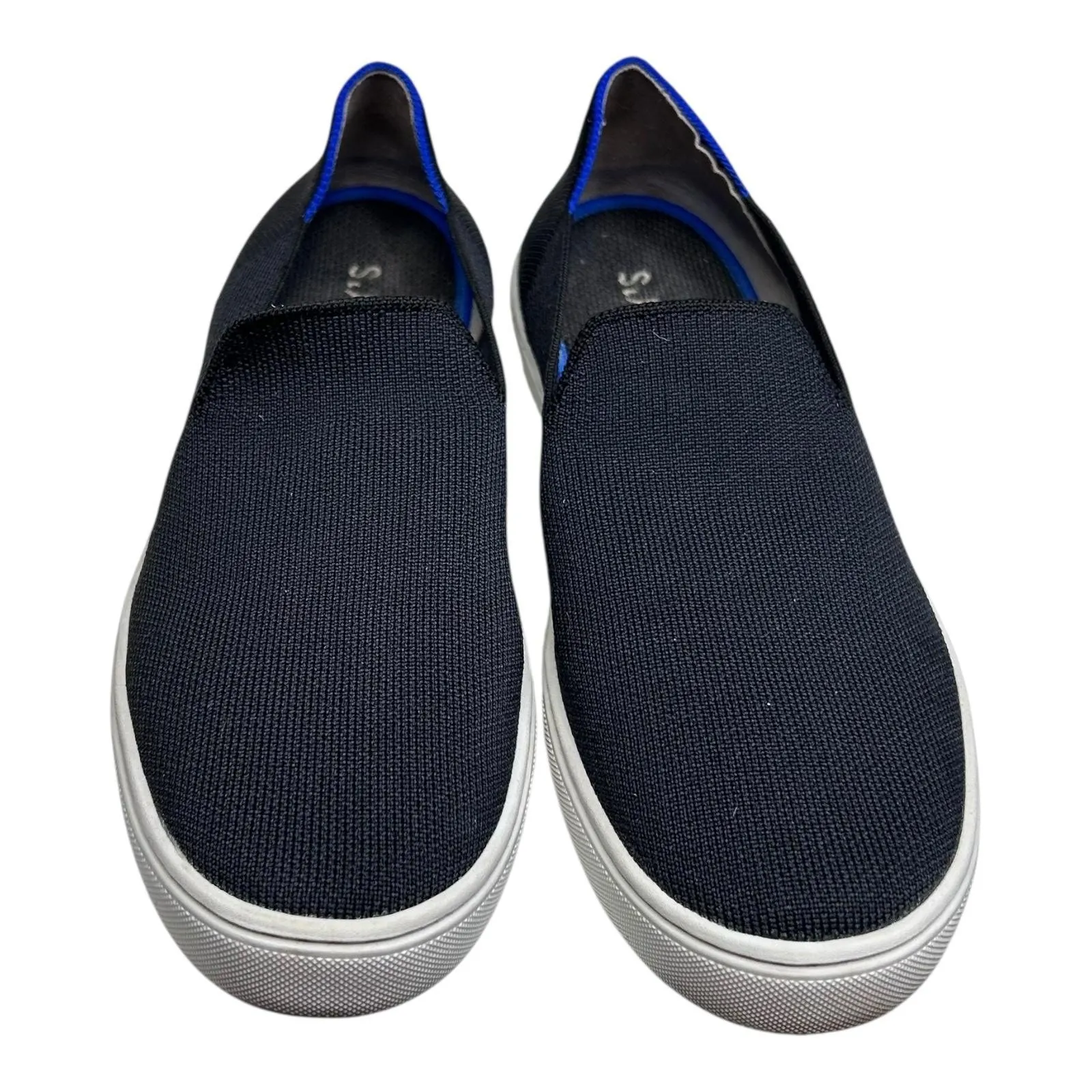 Rothy's Slip On Shoes Womens Size 8 Black Blue Knit Comfort Washable Sneaker - Image 8