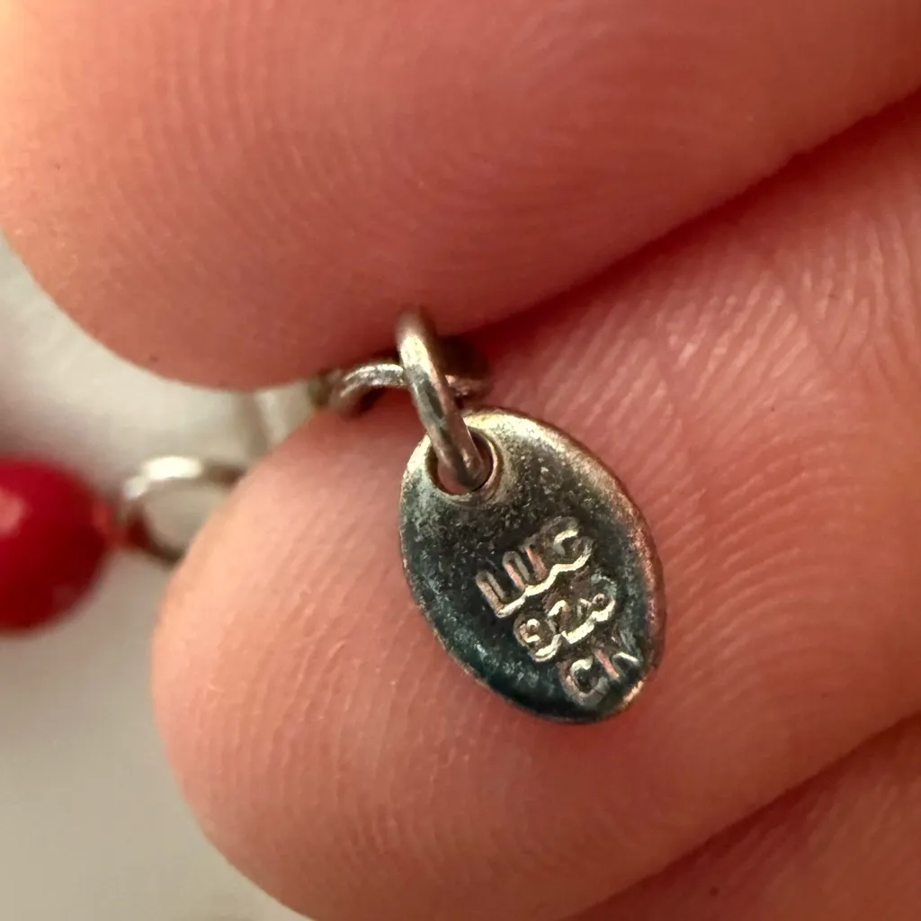 Lucas Lameth Coral Quadruple Strand Necklace 925‎ Sterling Clasp , Signed Luc Red - Image 7